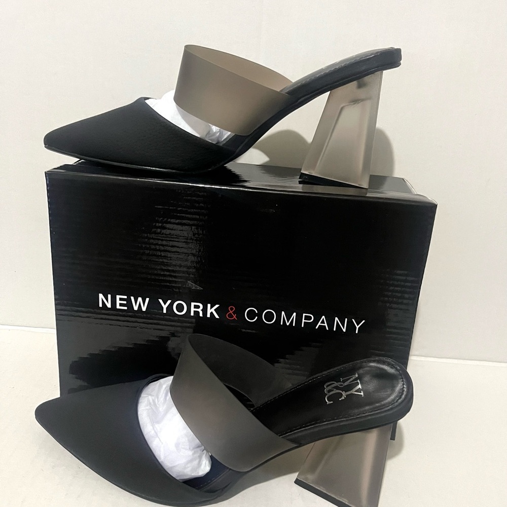 New York & Company Black and Gray Heels